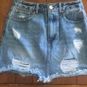 Forever 21 high waisted denim mini skirt NEW